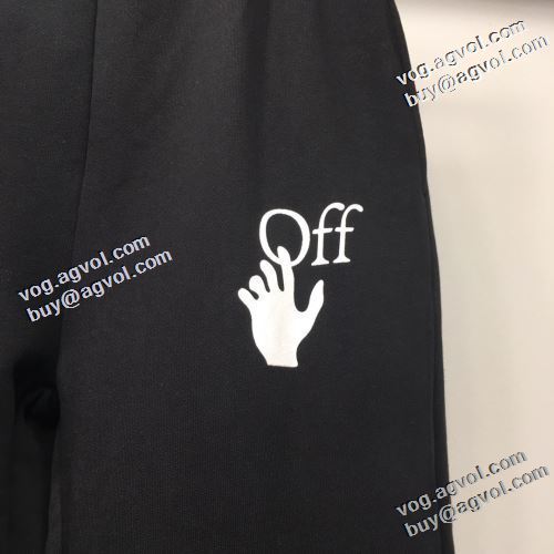 程よい色落ち感 オフホワイト偽物ブランド 2021秋冬 Off-White オフホワイト スエットパンツ 海外限定ライン 定番ボトム
