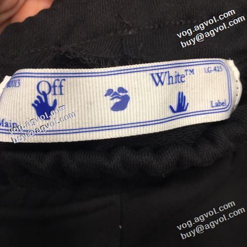 程よい色落ち感 オフホワイト偽物ブランド 2021秋冬 Off-White オフホワイト スエットパンツ 海外限定ライン 定番ボトム