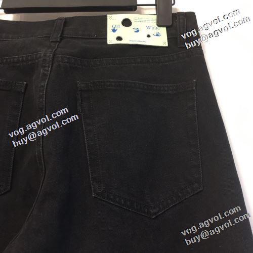 足長効果のある 数に限りがある 2022早春 オフホワイトブランド 偽物 通販 Off-White オフホワイト デニムパンツ キレイめにもカジュアルにも相性抜群