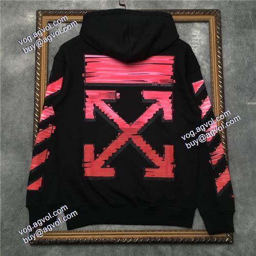 人気新品★超特価★ 2021秋冬 プリントパーカ Off-White 偽物ブランド オフホワイトプルオーバーパーカー