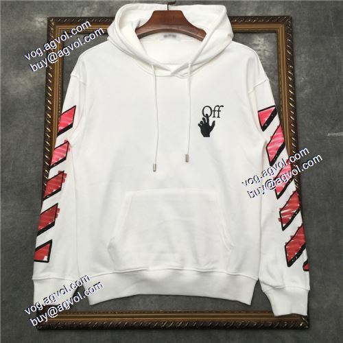 人気新品★超特価★ 2021秋冬 プリントパーカ Off-White 偽物ブランド オフホワイトプルオーバーパーカー