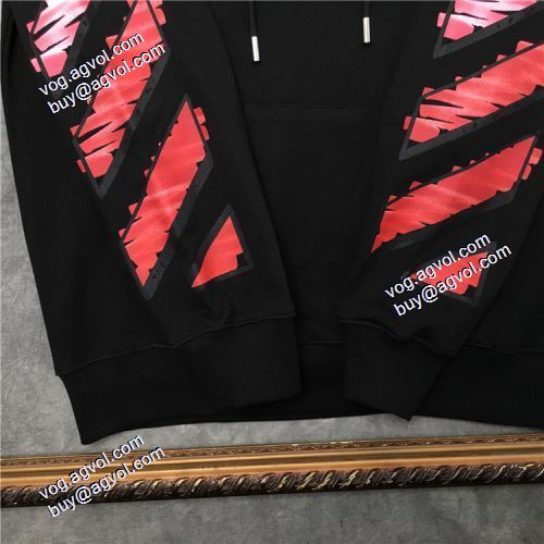 人気新品★超特価★ 2021秋冬 プリントパーカ Off-White 偽物ブランド オフホワイトプルオーバーパーカー