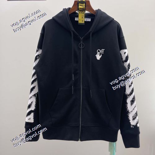 人気ブランド 2021秋冬 フード付きコート Off-White ブランド コピー オフホワイトパーカー