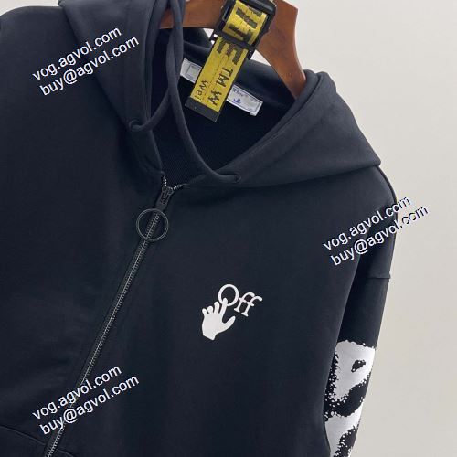 人気ブランド 2021秋冬 フード付きコート Off-White ブランド コピー オフホワイトパーカー