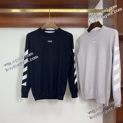 ハリのある オフホワイトスーパーコピー 激安 2022早春 Off-White オフホワイト ニットウェア 春先まで使える 先行販売 2色可選