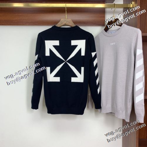 ハリのある オフホワイトスーパーコピー 激安 2022早春 Off-White オフホワイト ニットウェア 春先まで使える 先行販売 2色可選