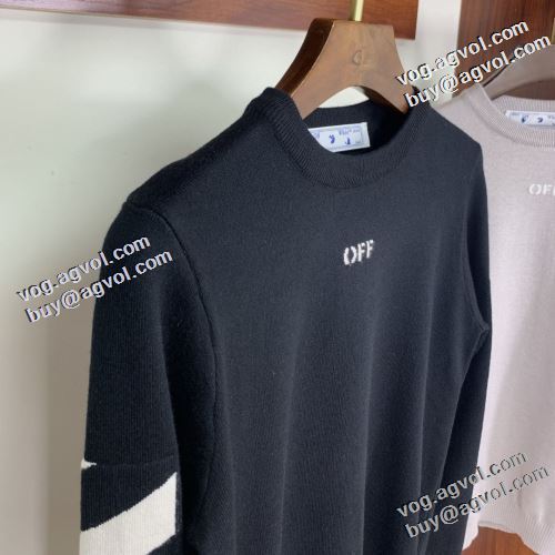 ハリのある オフホワイトスーパーコピー 激安 2022早春 Off-White オフホワイト ニットウェア 春先まで使える 先行販売 2色可選