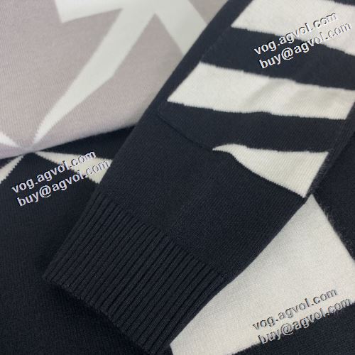 ハリのある オフホワイトスーパーコピー 激安 2022早春 Off-White オフホワイト ニットウェア 春先まで使える 先行販売 2色可選