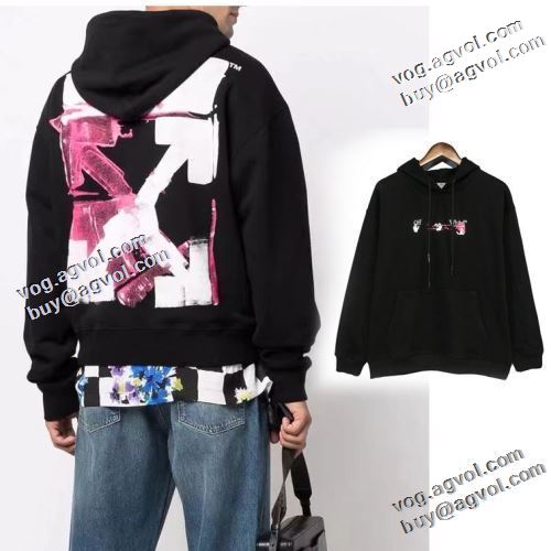 オリジナルプリント オフホワイト偽物ブランド サイズ豊富 風合いの出る 2022早春 Off-White オフホワイト パーカー 2色可選