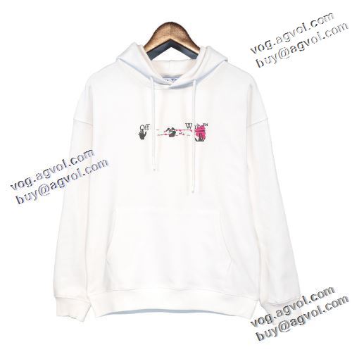 オリジナルプリント オフホワイト偽物ブランド サイズ豊富 風合いの出る 2022早春 Off-White オフホワイト パーカー 2色可選