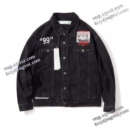オフホワイトコピー 堪能できるコート 2022新作 Off-White オフホワイト デニムジャケット 早くも完売している 人目を惹くデザイン