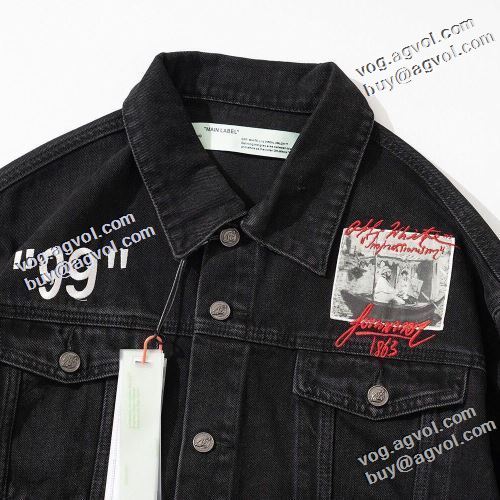オフホワイトコピー 堪能できるコート 2022新作 Off-White オフホワイト デニムジャケット 早くも完売している 人目を惹くデザイン