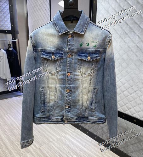 争奪戦必至 2022新作 Off-White オフホワイト 花プリントデザインジャケット デニムジャケット オフホワイトコピー ブランド 楽に着用出来る