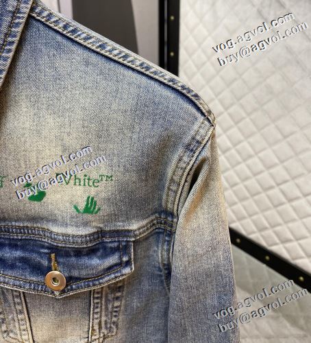 争奪戦必至 2022新作 Off-White オフホワイト 花プリントデザインジャケット デニムジャケット オフホワイトコピー ブランド 楽に着用出来る