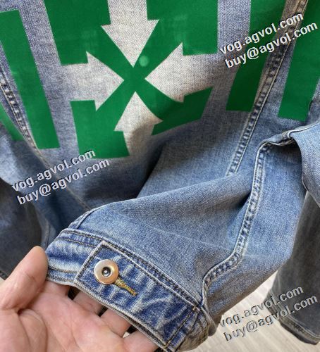 争奪戦必至 2022新作 Off-White オフホワイト 花プリントデザインジャケット デニムジャケット オフホワイトコピー ブランド 楽に着用出来る