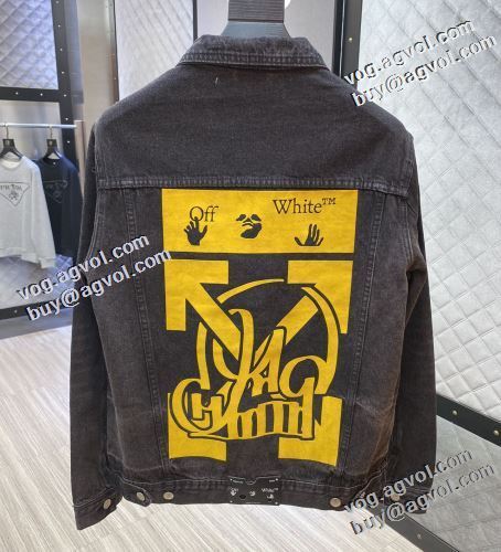 2022新作 Off-White オフホワイト デニムジャケット プリント柄 実用性に溢れるアイテム オフホワイトスーパーコピー 激安 こだわりのコート
