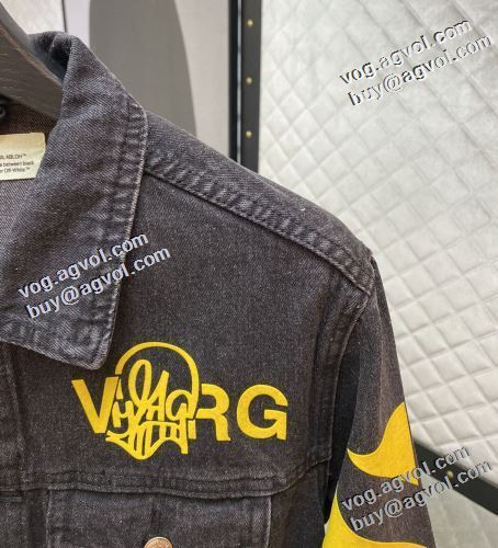 2022新作 Off-White オフホワイト デニムジャケット プリント柄 実用性に溢れるアイテム オフホワイトスーパーコピー 激安 こだわりのコート