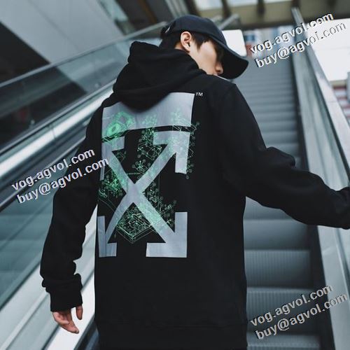 オフホワイト偽物ブランド オリジナルプリント 2022新作 Off-White オフホワイト パーカー 秋のお出かけに最適 2色可選 おしゃれな装い