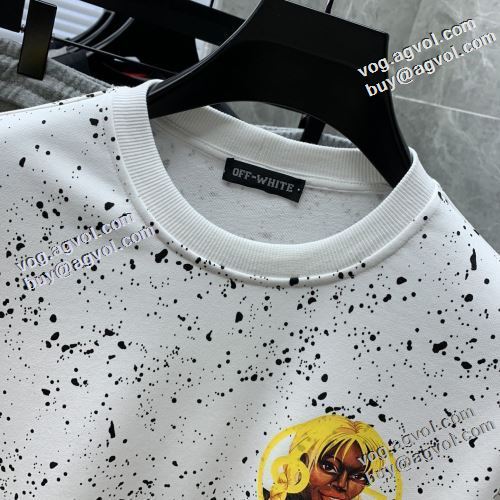 オフホワイトブランド 偽物 通販 スタイリッシュ ショートパンツ 確定となる上品 プリントパーカ 2022新作 Off-White オフホワイト プルオーバーパーカー