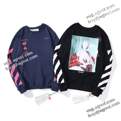 2色可選 大好評 もっとも高い人気を誇る オフホワイトブランドスーパーコピー 2022新作 Off-White オフホワイト プルオーバーパーカー プリントパーカ