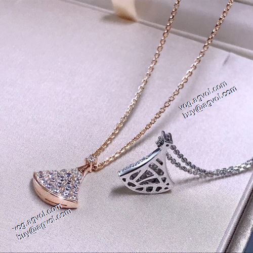 2021春夏 ペンダントトップ ブルガリ BVLGARI 925純銀18 kプラチナダイヤモンド ネックレス 争奪戦必至 2色可選 ブルガリブランド 偽物 通販