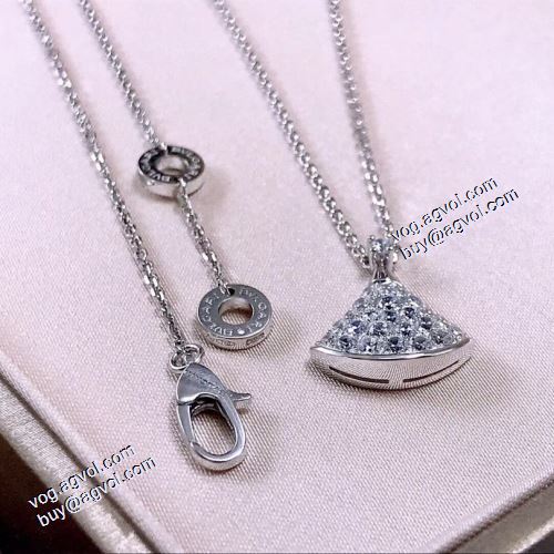 2021春夏 ペンダントトップ ブルガリ BVLGARI 925純銀18 kプラチナダイヤモンド ネックレス 争奪戦必至 2色可選 ブルガリブランド 偽物 通販