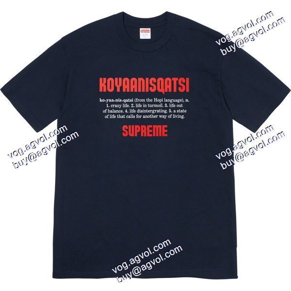 シュプリームブランドスーパーコピー 超人気美品◆ 20FW Supreme week17 Koyaanisqatsi 半袖Tシャツ 4色可選
