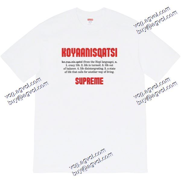 シュプリームブランドスーパーコピー 超人気美品◆ 20FW Supreme week17 Koyaanisqatsi 半袖Tシャツ 4色可選