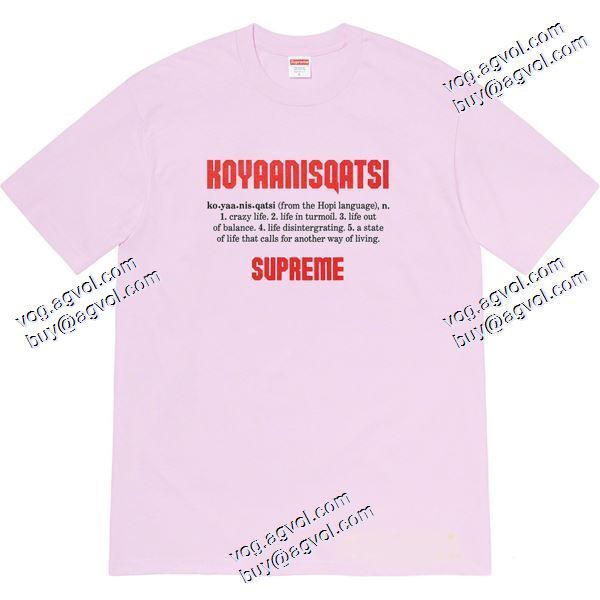 シュプリームブランドスーパーコピー 超人気美品◆ 20FW Supreme week17 Koyaanisqatsi 半袖Tシャツ 4色可選