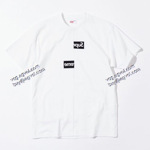 シュプリーム SUPREME 値下げ！ 2021 Supreme x CDG Split Box Logo Tee SUPREMEコピーブランド 半袖Tシャツ 2色可選 クールビズ