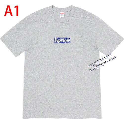 シュプリーム SUPREME ★安心★追跡付 2021春夏 Supreme Bandana Box Logo Tee カシューナッツlogo半袖Tシャツ シュプリームコピー 多色選択可