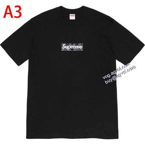 シュプリーム SUPREME ★安心★追跡付 2021春夏 Supreme Bandana Box Logo Tee カシューナッツlogo半袖Tシャツ シュプリームコピー 多色選択可