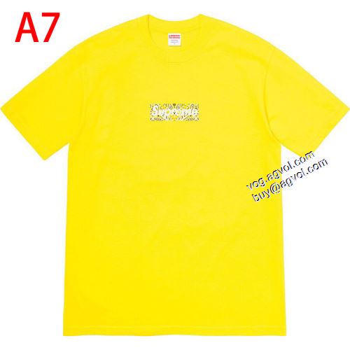 シュプリーム SUPREME ★安心★追跡付 2021春夏 Supreme Bandana Box Logo Tee カシューナッツlogo半袖Tシャツ シュプリームコピー 多色選択可
