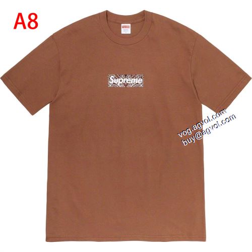 シュプリーム SUPREME ★安心★追跡付 2021春夏 Supreme Bandana Box Logo Tee カシューナッツlogo半袖Tシャツ シュプリームコピー 多色選択可