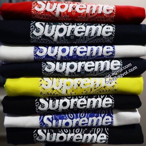 シュプリーム SUPREME ★安心★追跡付 2021春夏 Supreme Bandana Box Logo Tee カシューナッツlogo半袖Tシャツ シュプリームコピー 多色選択可