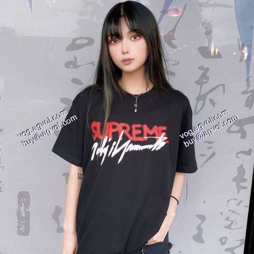 2021春夏 お買得 Supreme X Yohji Yamamoto LOGO TEE 半袖Tシャツ シュプリーム偽物ブランド 2色可選
