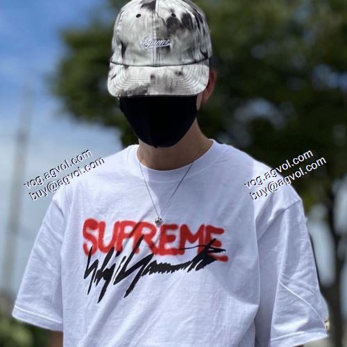 2021春夏 お買得 Supreme X Yohji Yamamoto LOGO TEE 半袖Tシャツ シュプリーム偽物ブランド 2色可選