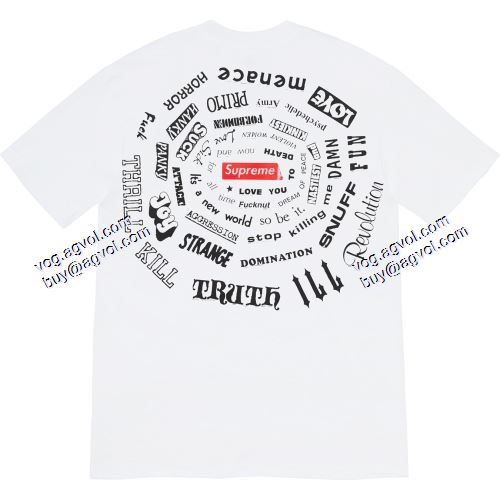 2021春夏 超人気美品◆ Supreme Spiral Tee 小紅標Box螺旋字母渦巻き半袖Tシャツ SUPREMEコピー ブランド 3色可選