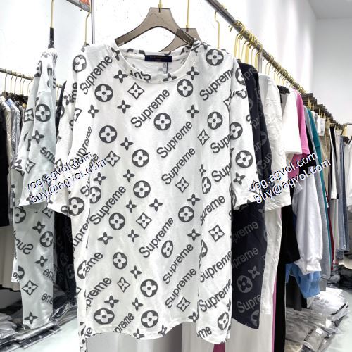 贈り物にも◎ Louis Vuitto LV & SUPREME 偽物ブランド 半袖Tシャツ シュプリーム SUPREME 2021春夏 3色可選