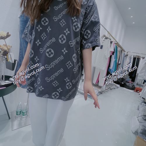 贈り物にも◎ Louis Vuitto LV & SUPREME 偽物ブランド 半袖Tシャツ シュプリーム SUPREME 2021春夏 3色可選