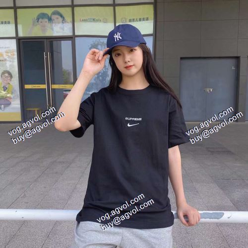 2021春夏 シュプリーム 争奪戦必至 Supreme x Nike 半袖Tシャツ 2色可選 男女兼用 シュプリーム偽物ブランド