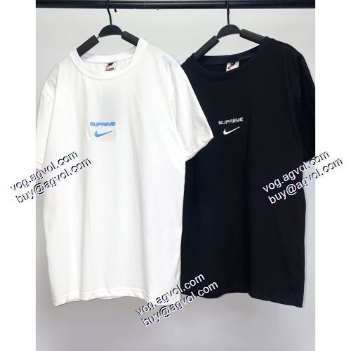 2021春夏 シュプリーム 争奪戦必至 Supreme x Nike 半袖Tシャツ 2色可選 男女兼用 シュプリーム偽物ブランド