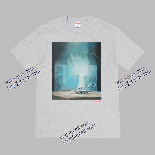 シュプリーム supreme 21SS Fuck Tee 半袖Tシャツ 男女兼用 芸能人に愛用者続出 SUPREMEコピー 2色可選 汚い言葉ろうそくの煙キャンドルの光油絵半袖男女Tシャツ