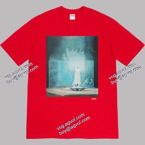 シュプリーム supreme 21SS Fuck Tee 半袖Tシャツ 男女兼用 芸能人に愛用者続出 SUPREMEコピー 2色可選 汚い言葉ろうそくの煙キャンドルの光油絵半袖男女Tシャツ