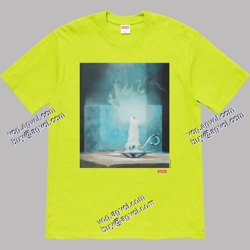 シュプリーム supreme 21SS Fuck Tee 半袖Tシャツ 男女兼用 芸能人に愛用者続出 SUPREMEコピー 2色可選 汚い言葉ろうそくの煙キャンドルの光油絵半袖男女Tシャツ