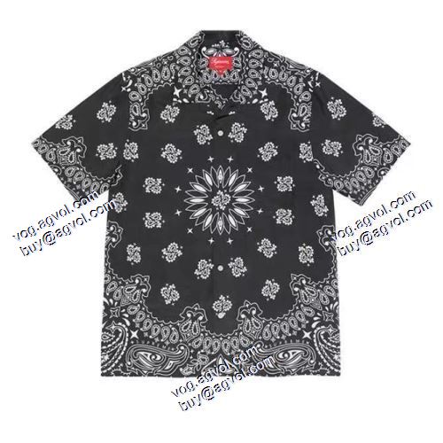 春夏に最も需要のある シュプリーム Supreme 21SS Week12 Bandana Silk S/S Shirt カシューナッツ半袖シャツ 2色可選 SUPREMEコピー ブランド