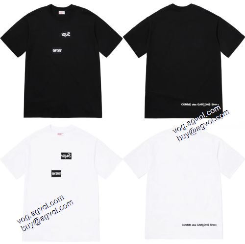 上質 大人気！シュプリームコピー 2021秋冬 Supreme x CDG Split Box Logo Tee 18FW 半袖Tシャツ 2色可選