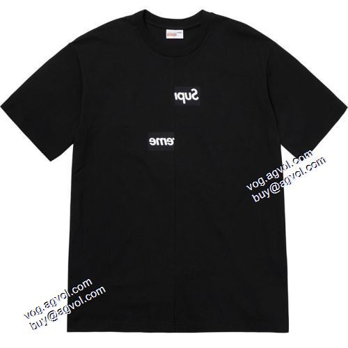 上質 大人気！シュプリームコピー 2021秋冬 Supreme x CDG Split Box Logo Tee 18FW 半袖Tシャツ 2色可選