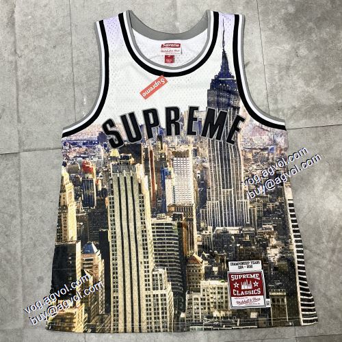 注目のアイテム Supreme シュプリーム 21SS Mitchell & Ness 連名 Jersey シュプリームコピーブランド タンクトップ 半袖Tシャツ カジュアル
