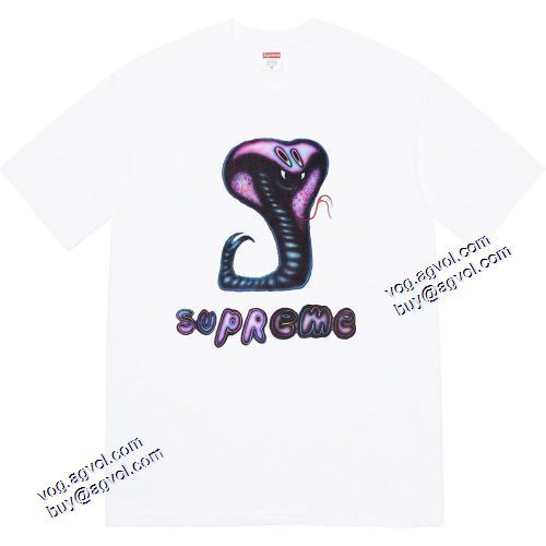 欧米韓流 シュプリームスーパーコピー シュプリーム SUPREME 21SS Week18 Snake Tee ラウンドネック半袖Tシャツ 4色可選 柔らかい手触り